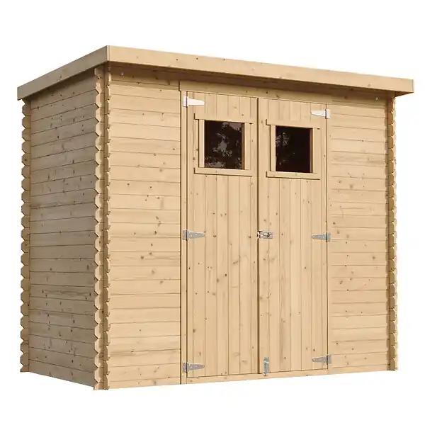 Abri de jardin en bois - H200 x l239 x L142 cm / 2.63 m2 AVEC SOL TRAITÉ - M310+M310G TIMBELA Must-Have