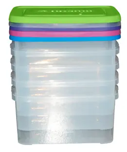 Commander Maintenant Bacs 25 litres Handy transparent avec couvercle coloré par 5