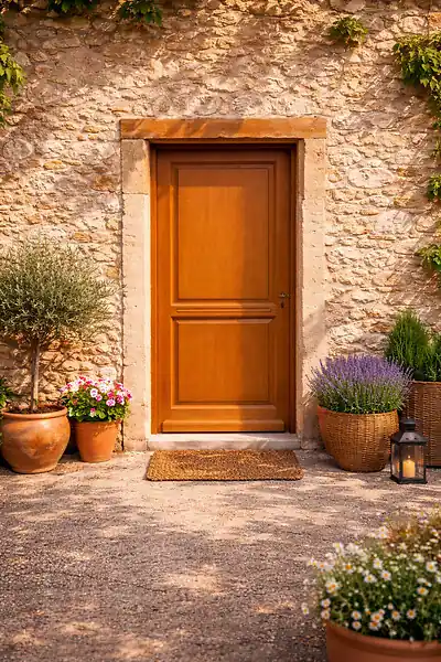 Commande En Gros Porte d‘entrée Bois Pleine Eyden, H215 x L90 cm Côte Tableau p.Gauche (Poignée, Barillet ref N158RPL -IN158RCI) GD MENUISERIES