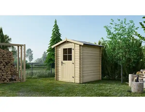 Vente Flash Abri de jardin en bois - 3.61m2 - 1.9x1.9m - Ep. 28mm - Couleur naturel - DOM593 ALTANKA