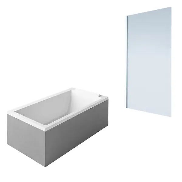 Commander Vite Baignoire droite Starck 160 x70 cm + Pare bain droit AURYS Mist 1 chromé DURAVIT