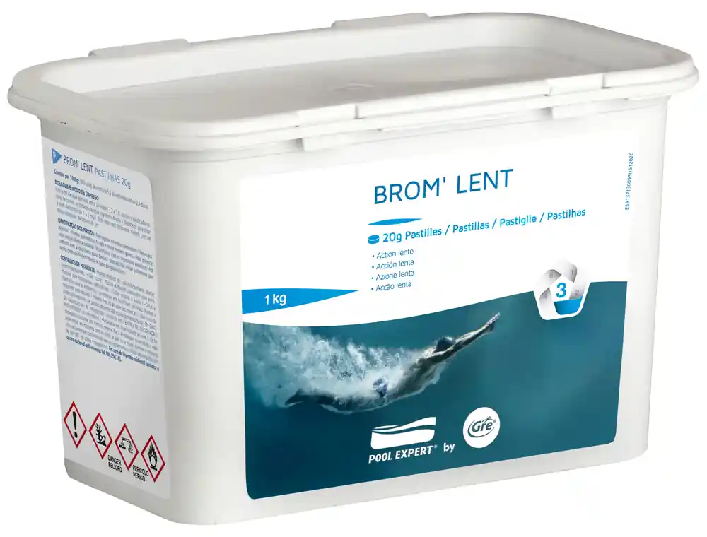 Brome lent piscine - pastilles 20 g seau de 1 kg GRE Achetez Aujourd'hui