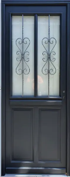 Meilleur Prix Porte d‘entrée Bois Vitrée Sobra, H215 x L90 cm Côte Tableau p.Gauche (Poignée, Barillet ref 010403FP) GD MENUISERIES