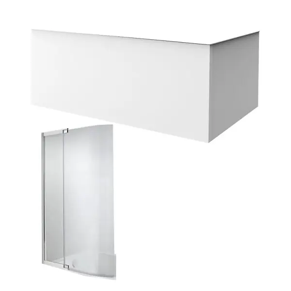 Livraison Express Tablier bain pour baignoires rectangulaires installation angle 180 x 90 x 60cm Blanc Mat + Pare bain Malice JACOB DELAFON