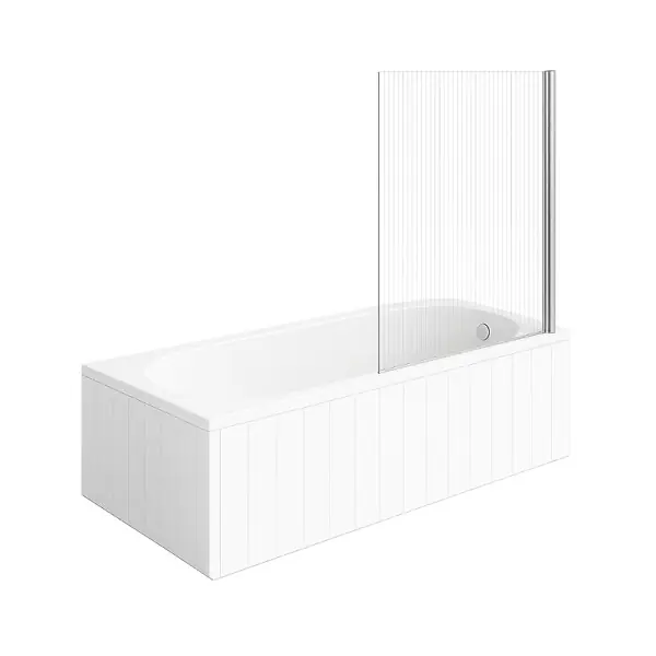Baignoire droite O.novo 170 x 75 cm Blanc + Pare bain droite AURYS Raywall chromé VILLEROY ET BOCH Pas Cher