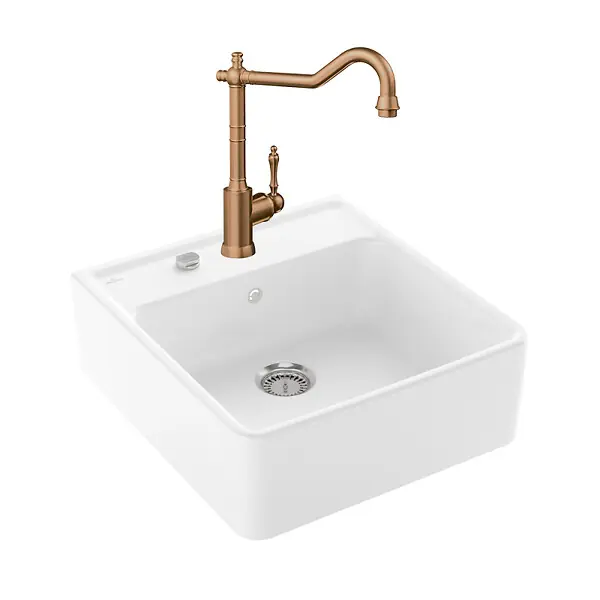 Evier Timbre d‘office Tradition 1 cuve vidage auto + Robinet de cuisine Avia 2.0 Bronze VILLEROY ET BOCH Usine Directe