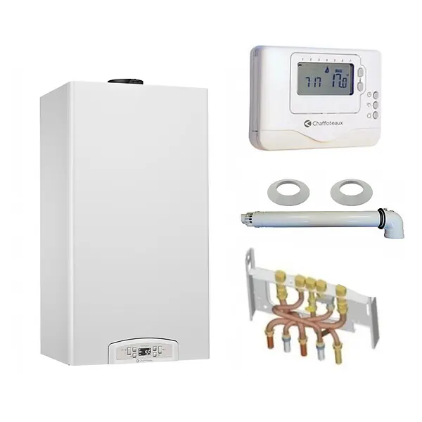 Offre Spéciale Chaudière Gaz Condensation Inoa Green Chaffoteaux 25 kW Complète (Ventouse + Douilles + Dosseret) avec Thermostat Filaire
