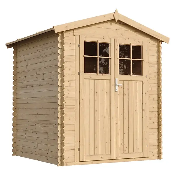 Abri de jardin en bois AVEC SOL TRAITÉ - Stockage extérieur I186xL196xH218 cm/ 2,82 m2 - TIMBELA M320F+M320G Nouveauté