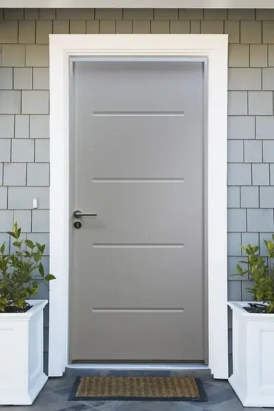 Super Prix Porte d‘entrée acier Pleine IZA rouge, H.215xl.90 p, gauche Cotes Tableau GD MENUISERIES