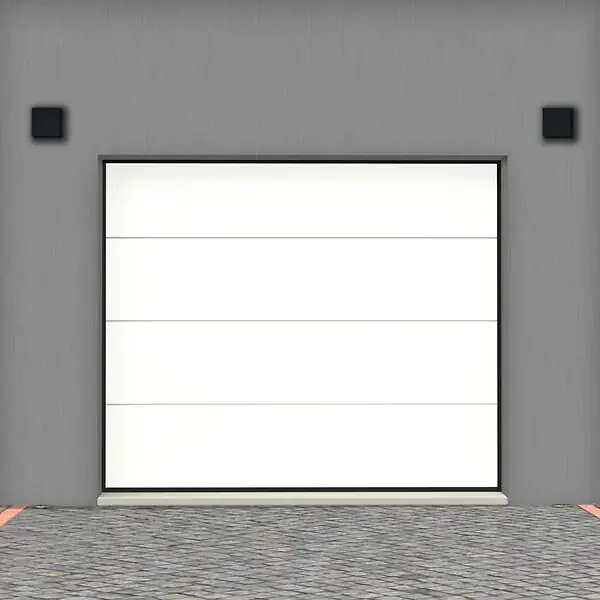 Expédié Aujourd'hui Porte sectionnelle lisse sans rainures - Blanche - 2,4x2,0m FLEXIDOOR