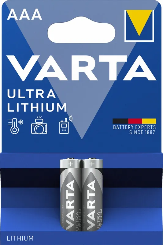 Nouvel Arrivage Piles lithium LR03 (AAA) Ultra par 2 - VARTA