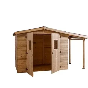 Abri jardin bois bûcher 2.08m² - L.370xH.210xP.187cm HABRITA Promotion Saisonnière