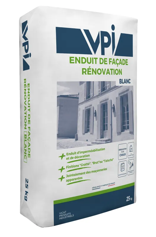 Quantité Limitée Enduit de façade rénovation blanc 25 KG VPI