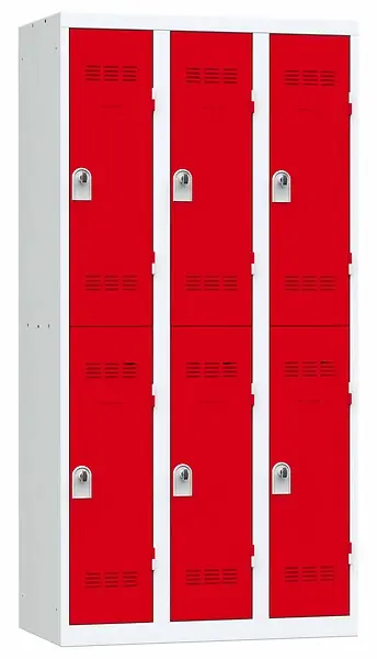 Meilleur Choix Vestiaire métal 4 colonnes 8 cases gris rouge - L120cm P.HENRY