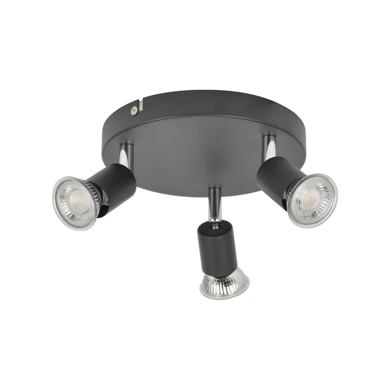 Acheter Direct Plafonnier noir GU10 LED 3X5W = 1050 lumens ANDY COREP