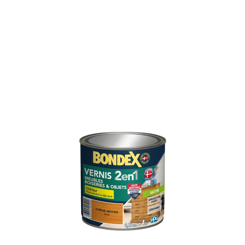 Bondex - Vernis Bois - Satin - 0,25L - Chêne Moyen Expédition Rapide
