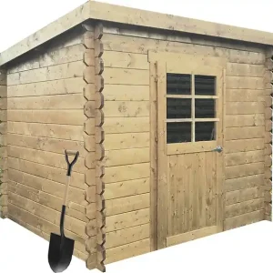 Abri de jardin en bois Passau - Marron - L.198xH.192xP.198cm SOLID Commande En Gros