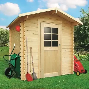 Abri de jardin en bois Essen - Bois naturel - L.198xP.198cm SOLID Prix Bas