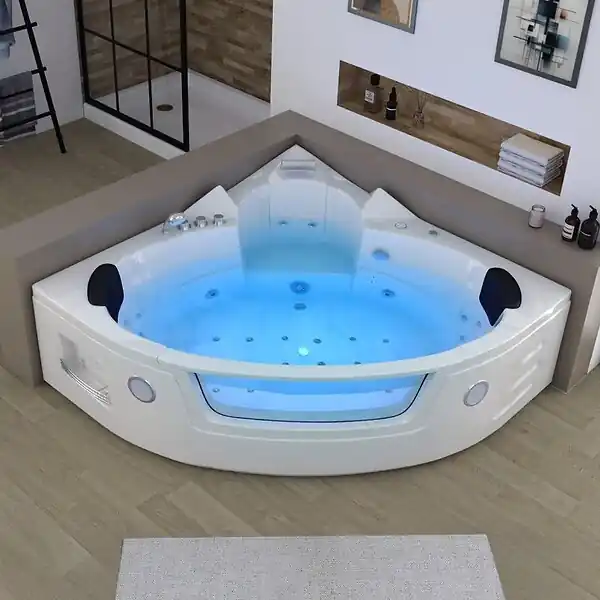 Baignoire balnéo d‘angle 2 places Manhattan-S 26 jets Whirlpool DISTRIBAIN Promotion Saisonnière