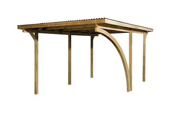 Jusqu'à Épuisement Des Stocks Carport en bois simple 606 A T1 - L.300xH.223xP.500cm WEKA