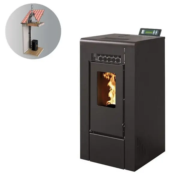 Jusqu'à Épuisement Des Stocks Pack Poêle à Granulés GIOIA 9 Étanche + Kit Conduit Double Flux Vertical Ø80/125 INTERSTOVES