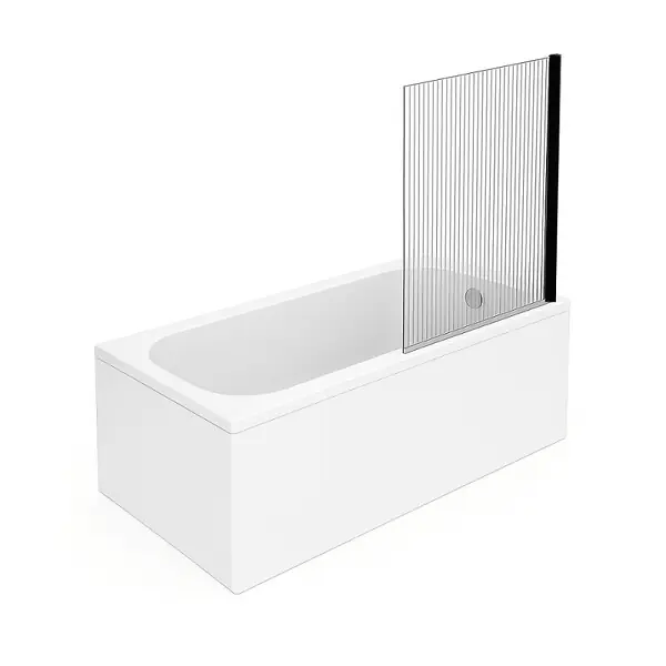 Prix Bas Baignoire droite Oberon quaryl 180 x 80 cm + Pare bain droite AURYS Raywall Noir mat VILLEROY ET BOCH