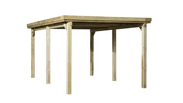 Carport simple bois massif 617 T1 - L.322xH.233xP.512cm WEKA Meilleur Choix