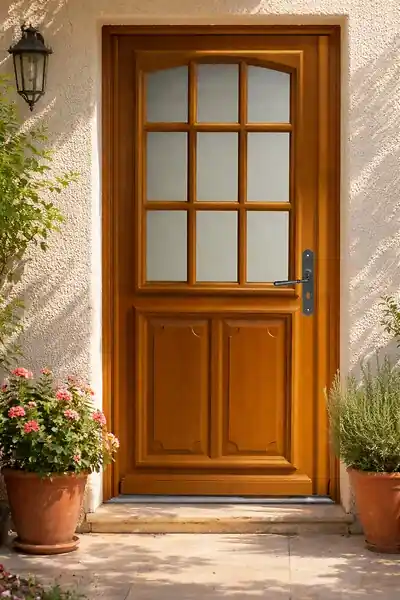 Porte d‘entrée Bois Vitrée Marine, H200 x L90 cm Côte Tableau p. Gauche GD MENUISERIES Must-Have