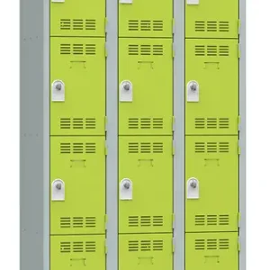 Bon Plan Vestiaire 3 colonnes 4 cases acier gris perle anis P.HENRY