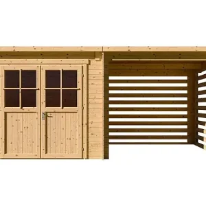 Abri de jardin bois avec appentis "Aureval" - 11m² - 2.24 x 5.01 x 2.07 m - 28 mm HABITAT ET JARDIN Offre Exclusive