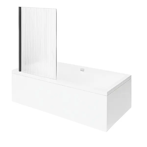 Baignoire droite Collaro 170 x 75cm Blanc mat vidage et trop plein blanc mat + Pare bain gauche AURYS Raywall VILLEROY ET BOCH Dernier Modèle