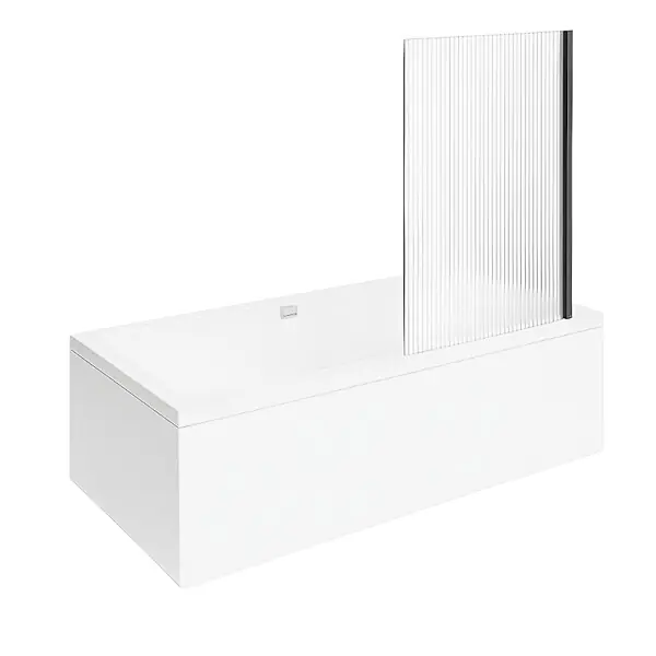 Baignoire droite Collaro 170 x 75cm Blanc mat vidage et trop plein blanc mat + Pare bain droite AURYS Raywall VILLEROY ET BOCH Acheter En Ligne
