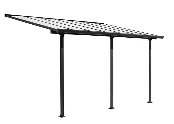 Toit terrasse aluminium - Gris anthracite - L.418xP.307cm HABRITA Offre Limitée