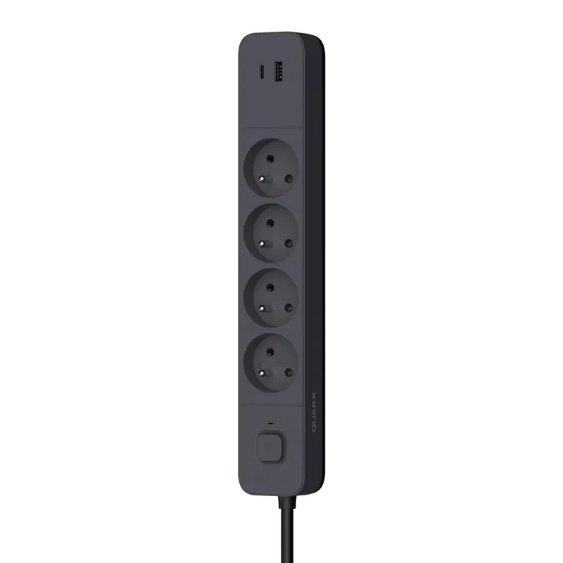 Multiprise avec interrupteur 4 prises avec prises USB A et USB C 1,5m noir QUARX Pas Cher