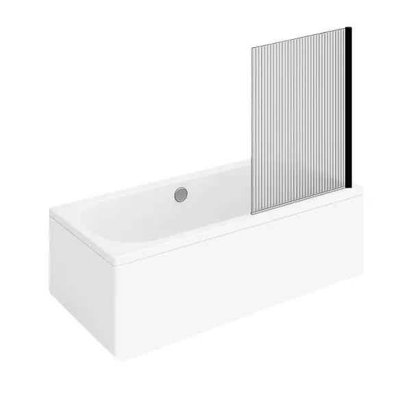 Baignoire droite Oberon quaryl 190 x 90 cm + Pare bain droite AURYS Raywall Noir mat VILLEROY ET BOCH Nouvel Arrivage