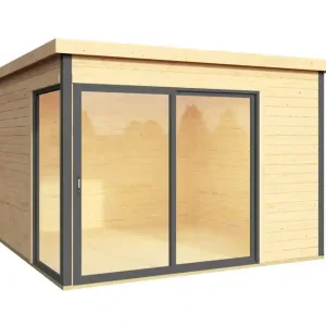 Abri de jardin en bois Domeo 1 8,48 m² LASITA MAJA Livraison à domicile incluse Jusqu'à Épuisement Des Stocks