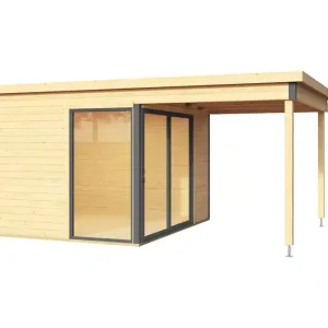 Abri de jardin en bois Domeo 2 8,48 m² + 5,80 m² LASITA MAJA Livraison à domicile incluse Prix Choc