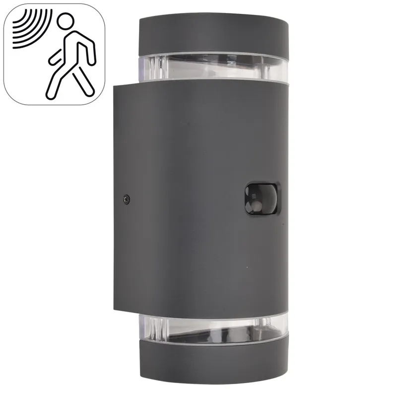 Achetez Aujourd'hui Applique extérieur GU10 détecteur de mouvements Focus anthracite IP44 2X7W - COREP