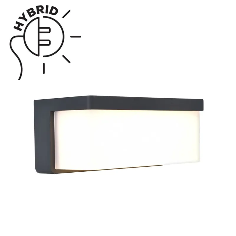 Applique extérieur solaire/filaire LED Zelna anthracite IP44 900 lumens blanc chaud - COREP Achetez Aujourd'hui
