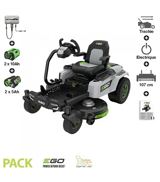 PACK tondeuse à rayon braquage zero 4 batteries 56v chargeur mural coupe 107 cm Ego ZT4201ES EGO POWER+ Affaire À Saisir
