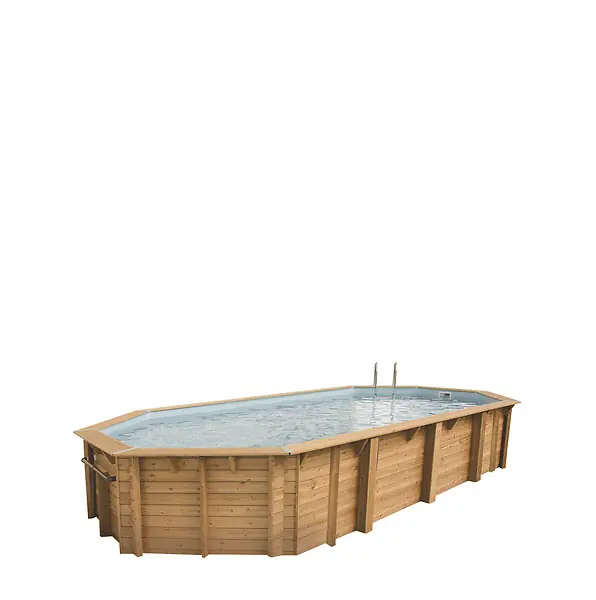 Piscine ovale bois Océa - Liner gris - L.470xH.130xP.860cm UBBINK PIS Promotion Saisonnière