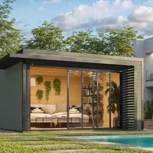 Abri de jardin en bois Amberley 9 - Gris vert et anthracite WEKA Satisfait Ou Remboursé