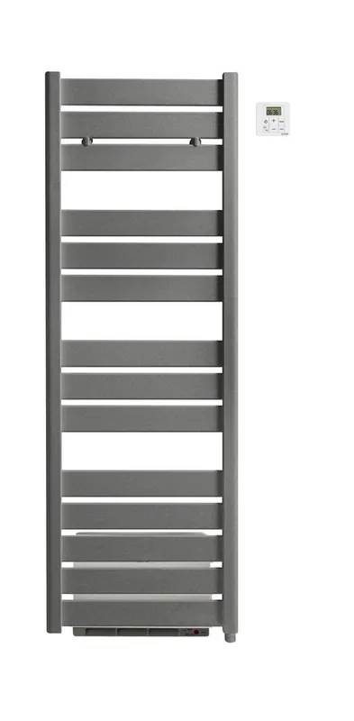 Solde Radiateur sèche-serviette à inertie fluide gris Madras 750 W + 1000 W soufflant ACOVA