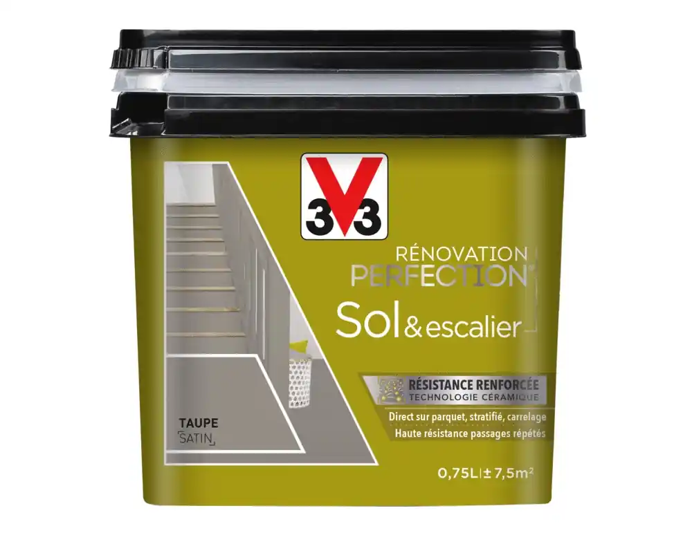 Offre Limitée Peinture de rénovation sol et escalier finition satinée taupe 750 ml V33