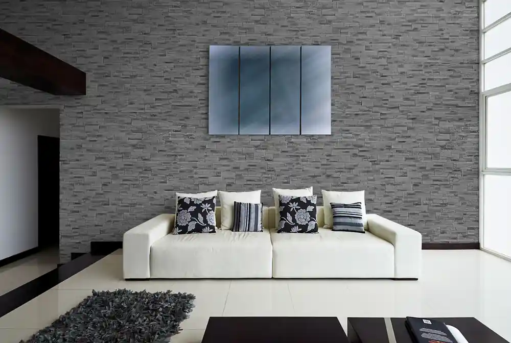 Paiement Sécurisé Parement mural intérieur/extérieur gris VISTA 37 x 10 cm paquet de 1 m² MODULO