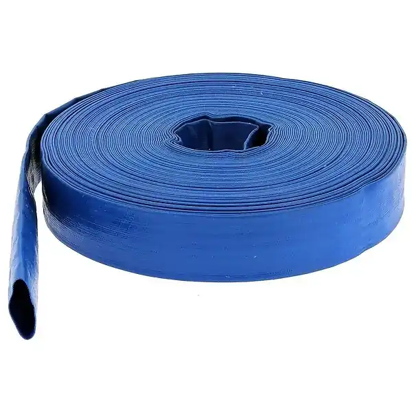 Tuyau de refoulement plat Ø 51 mm (2‘‘) bleu - Longueur 10 mètres HUGGY TUYAUX Bon Marché