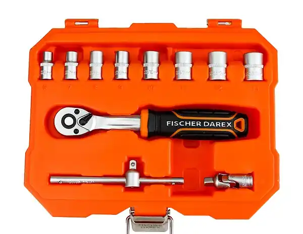 Meilleure Vente Coffret à 8 douilles - Clé à cliquet 1/4" - 11 pièces FISCHER DAREX