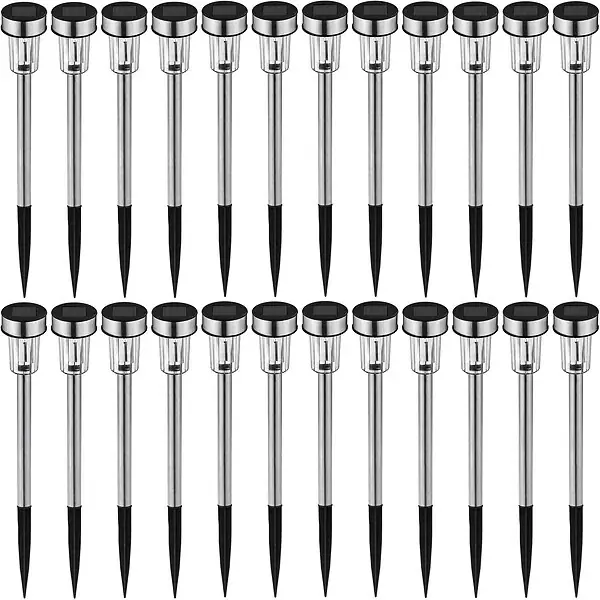 Lot de 24 lampes solaires LED argent TECTAKE Meilleur Choix