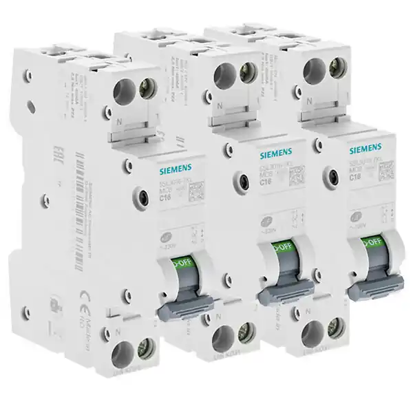 SIEMENS LOT 3 disjoncteurs modulaires 16A 230V, 4,5kA, 1+N POLES, COURBE C Paiement Sécurisé