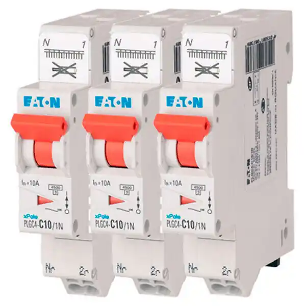 EATON Lot 3 disjoncteurs auto 10A Ph+N 45kA 230V courbe C, borne à ressort, protection fiable EATON CAPRI Certifié
